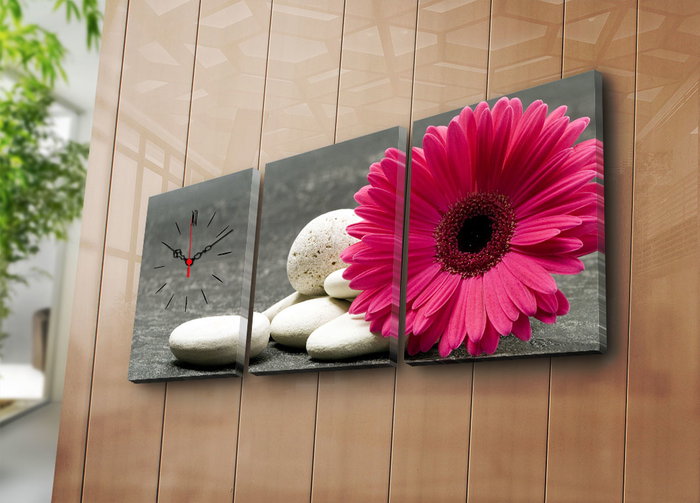Wallity Reloj de Pared de Lienzo Decorativo 3P3040CS-57 (3 Piezas)